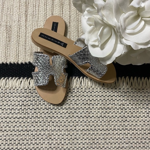 Metallic Slide Sandals - Picture 1 of 9